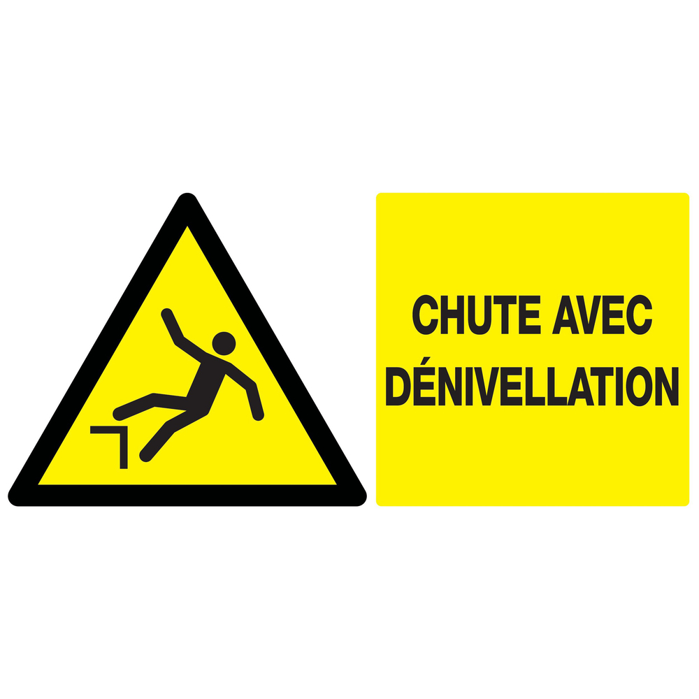 Panneau adhésif DANGER, CHUTE AVEC DENIVELLATION 330X200MM TALIAPLAST - 721327