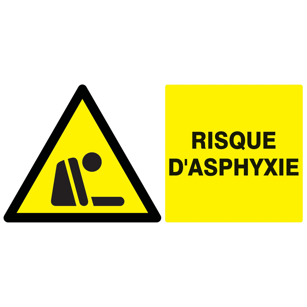 Panneau adhésif DANGER RISQUE D'ASPHYXIE 330X200MM TALIAPLAST - 721329