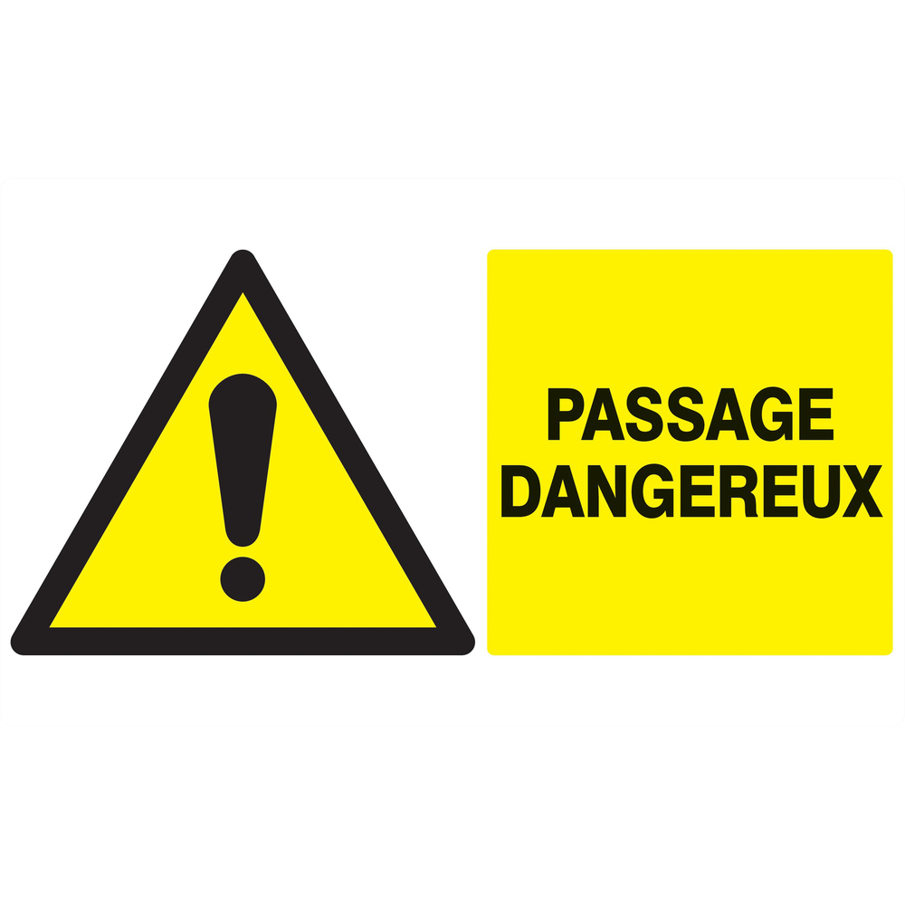 Panneau adhésif DANGER PASSAGE DANGEREUX 330X200MM TALIAPLAST - 721331