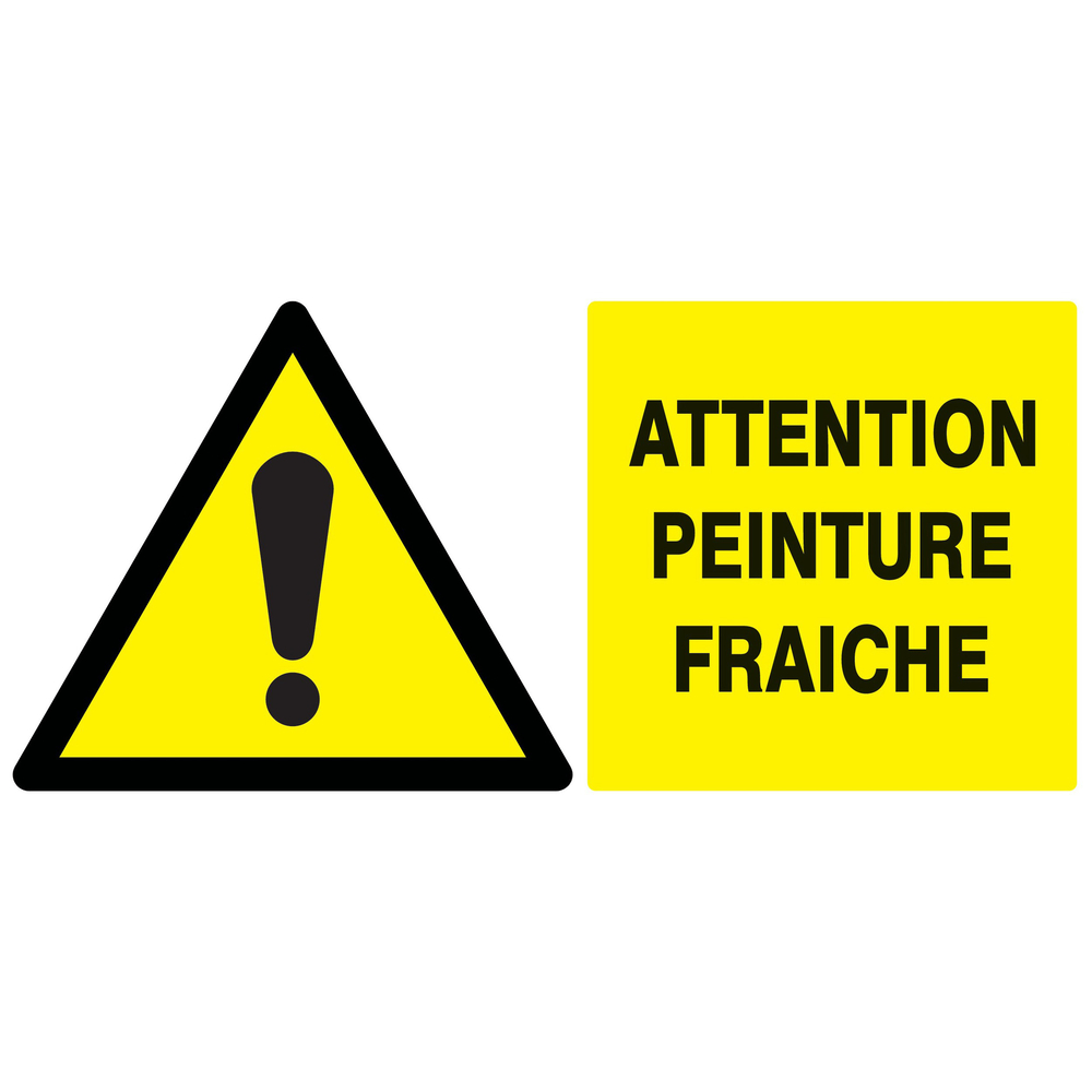 Panneau adhésif ATTENTION PEINTURE FRAICHE 330X200MM TALIAPLAST - 721334