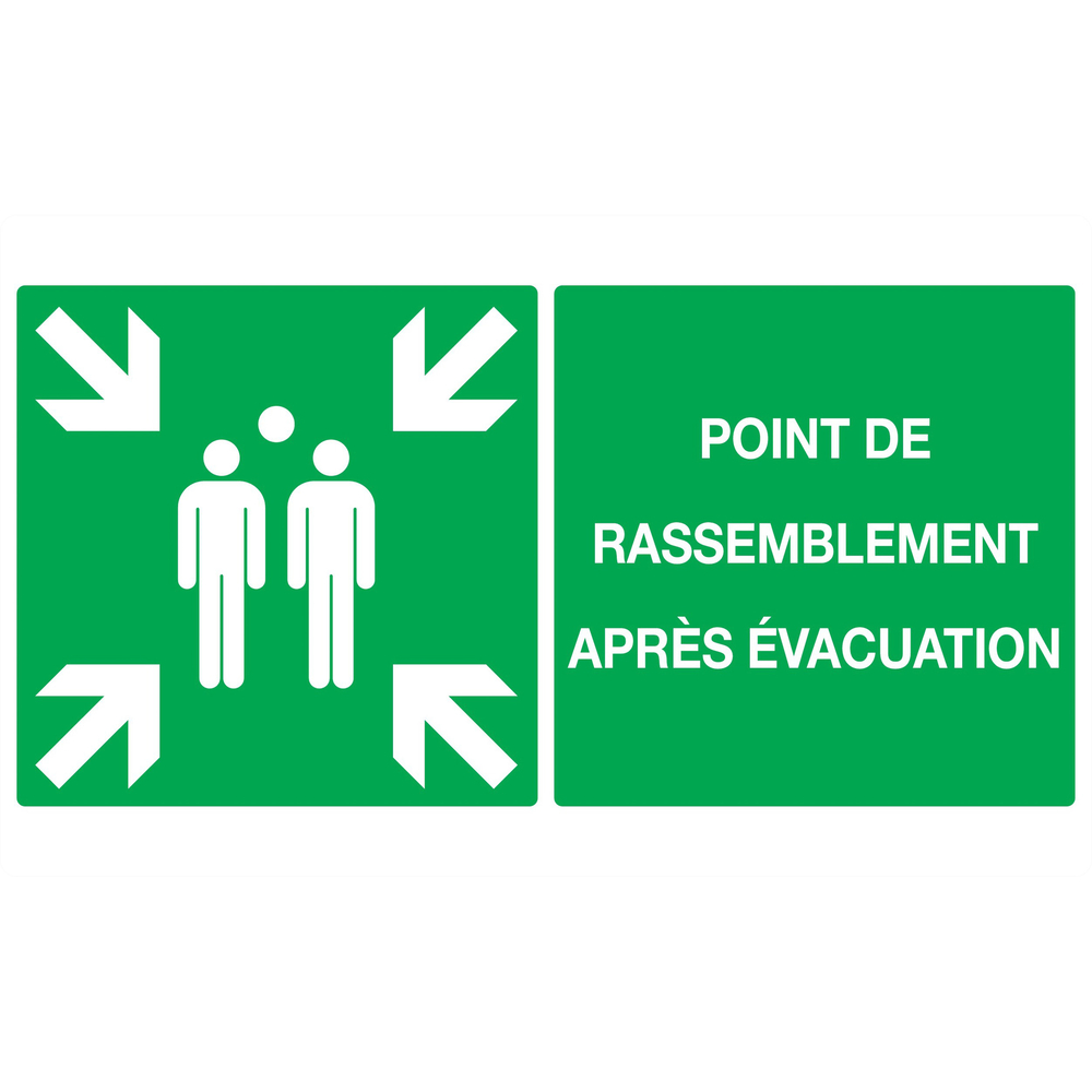 PANNEAU POINT DE RASSEMBLEMENT APRES EVACUATION 330X200MM TALIAPLAST - 721406