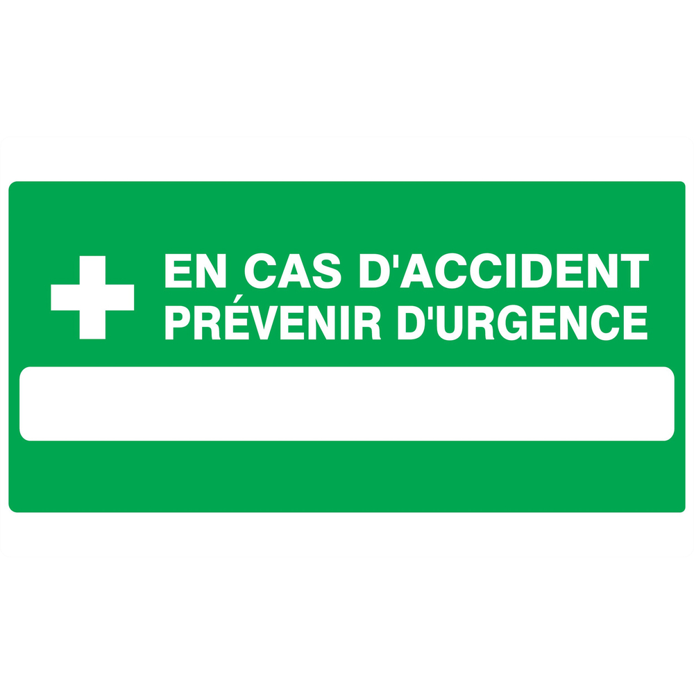 PANNEAU EN CAS D'ACCIDENT PREVENIR D'URGENCE 330X200MM TALIAPLAST - 721413