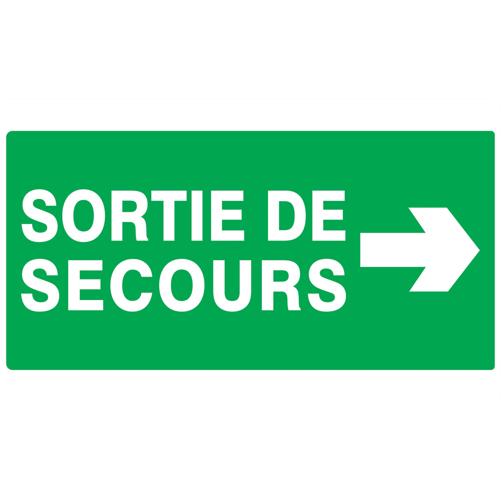PANNEAU SORTIE DE SECOURS FLECHE A DROITE 330X200MM TALIAPLAST - 721416
