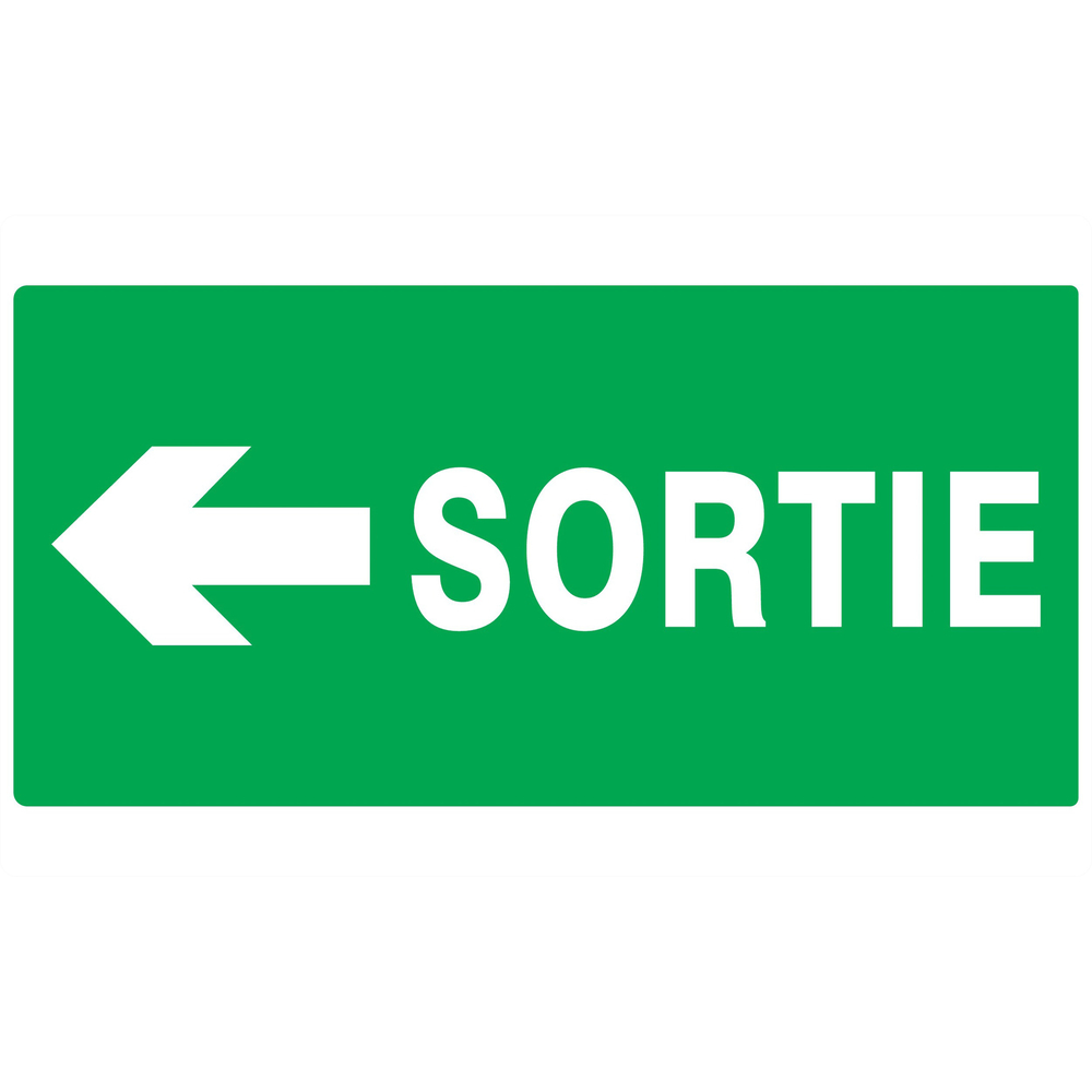 PANNEAU SORTIE FLECHE A GAUCHE 330X200MM TALIAPLAST - 721418