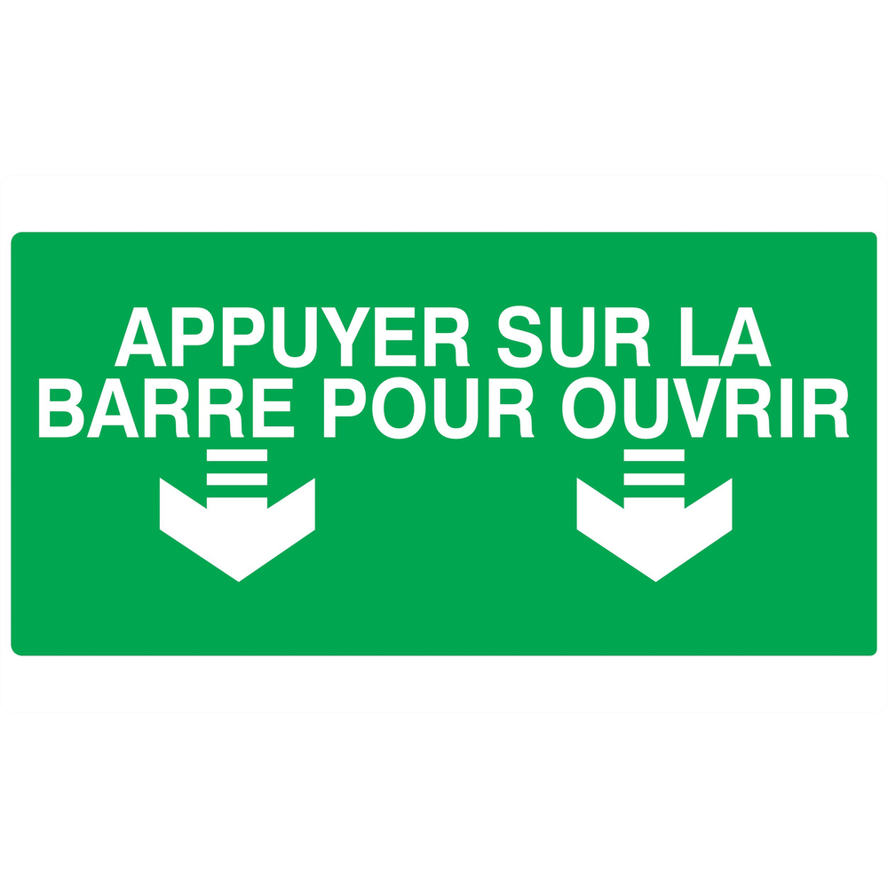 PANNEAU APPUYER SUR LA BARRE POUR OUVRIR 330X200MM TALIAPLAST - 721421
