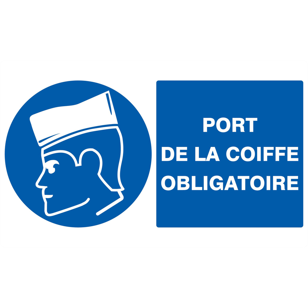 PANNEAU PORT DE LA COIFFE OBLIGATOIRE 330X200MM TALIAPLAST - 721502