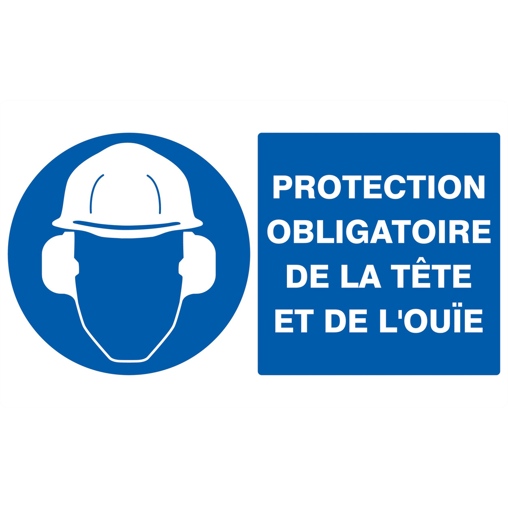 PANNEAU PROTECTION OBLIGATOIRE TETE ET OUIE 330X200MM TALIAPLAST - 721505