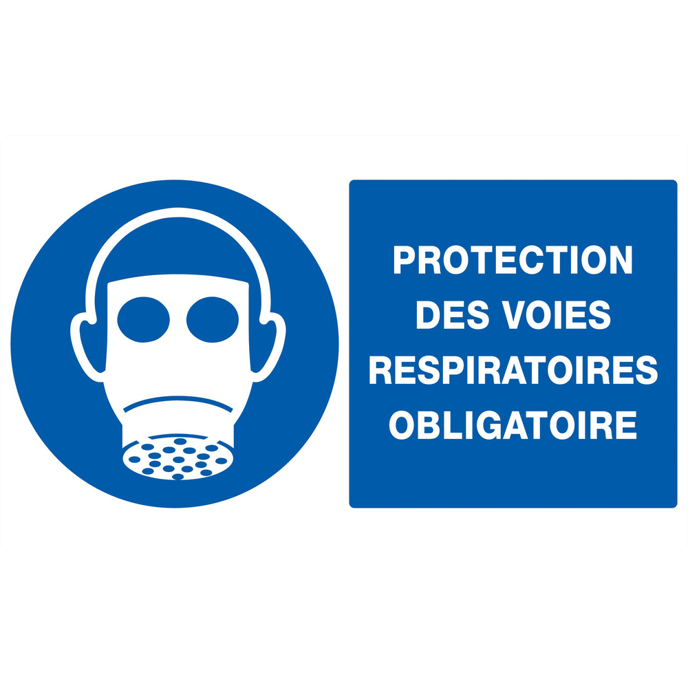 PANNEAU PROTECTION DES VOIES RESPIRATOIRES OBLIGAT. 330X200MM TALIAPLAST - 721510