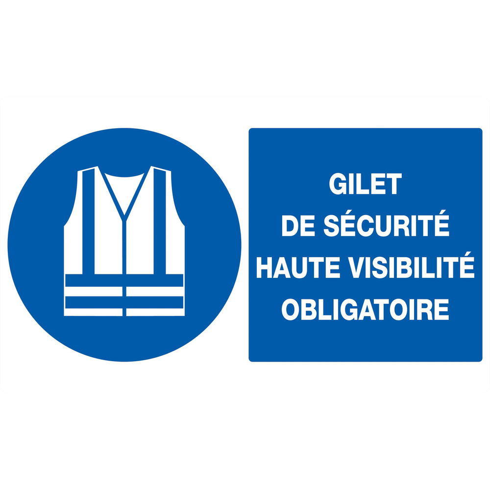PANNEAU GILET DE SECURITE HAUTE VISIBILITE OBLIGAT. 330X200MM TALIAPLAST - 721513