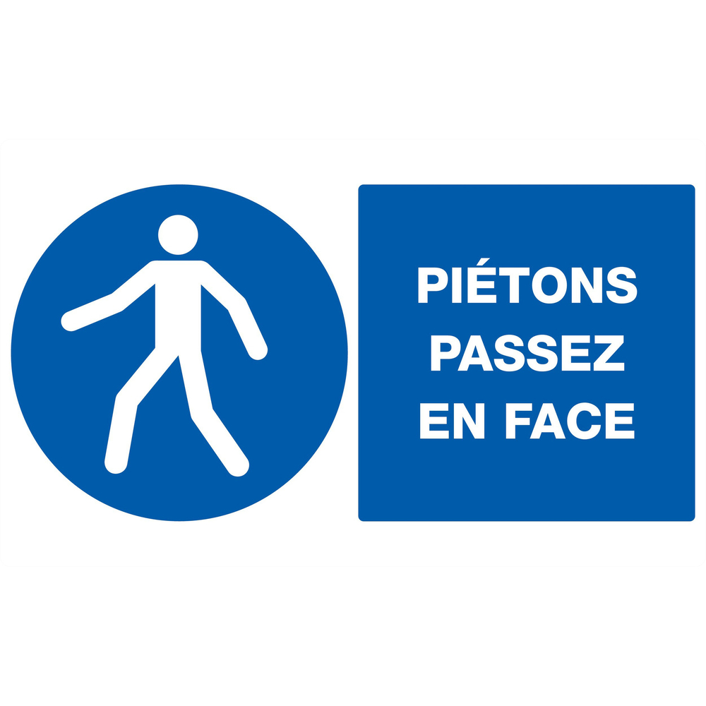 PANNEAU PIETONS PASSEZ EN FACE 330X200MM TALIAPLAST - 721524
