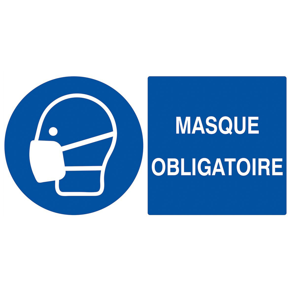 Signalétique d'obligationS 330X200 ADHESIF Masque obligatoire 330x200mm TALIAPLAST - 721525