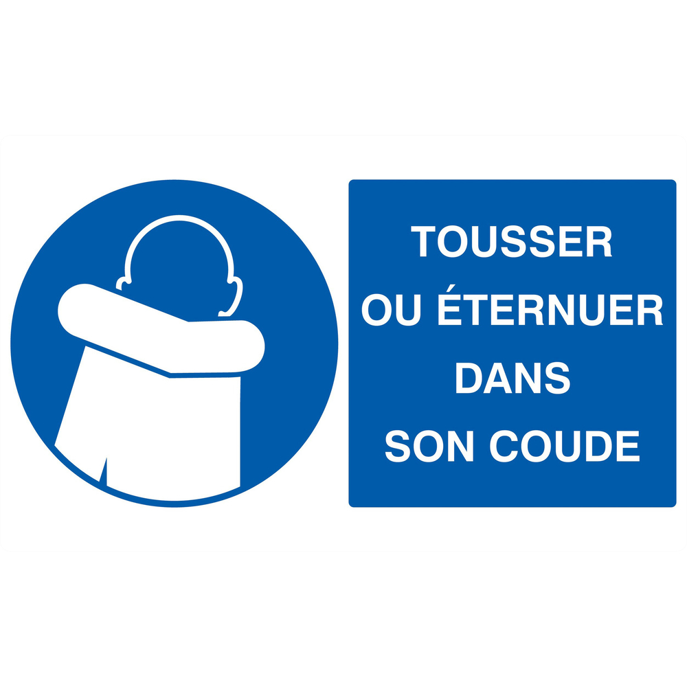 Signalétique d'information 330X200 ADHESIF Tousser ou eternuer dans son coude 330x200mm TALIAPLAST - 721526