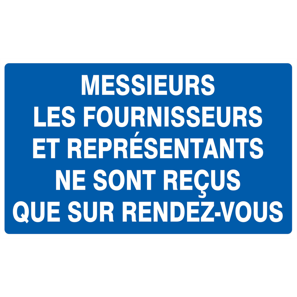 Panneau adhésif FOURNISSEURS & REPRESENTANTS RECUS SUR R.D.V 330x200mm TALIAPLAST - 721638
