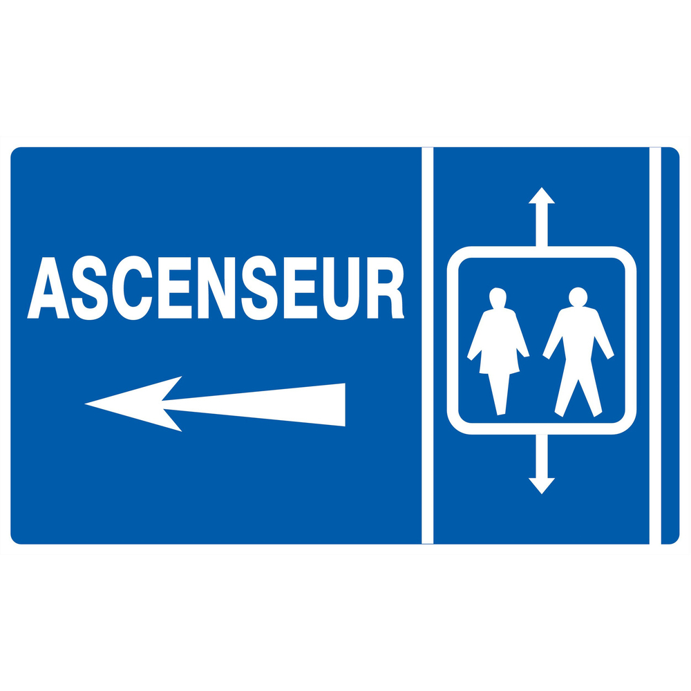 Panneau adhésif ASCENSEUR FLECHE A GAUCHE 330X200MM TALIAPLAST - 721639