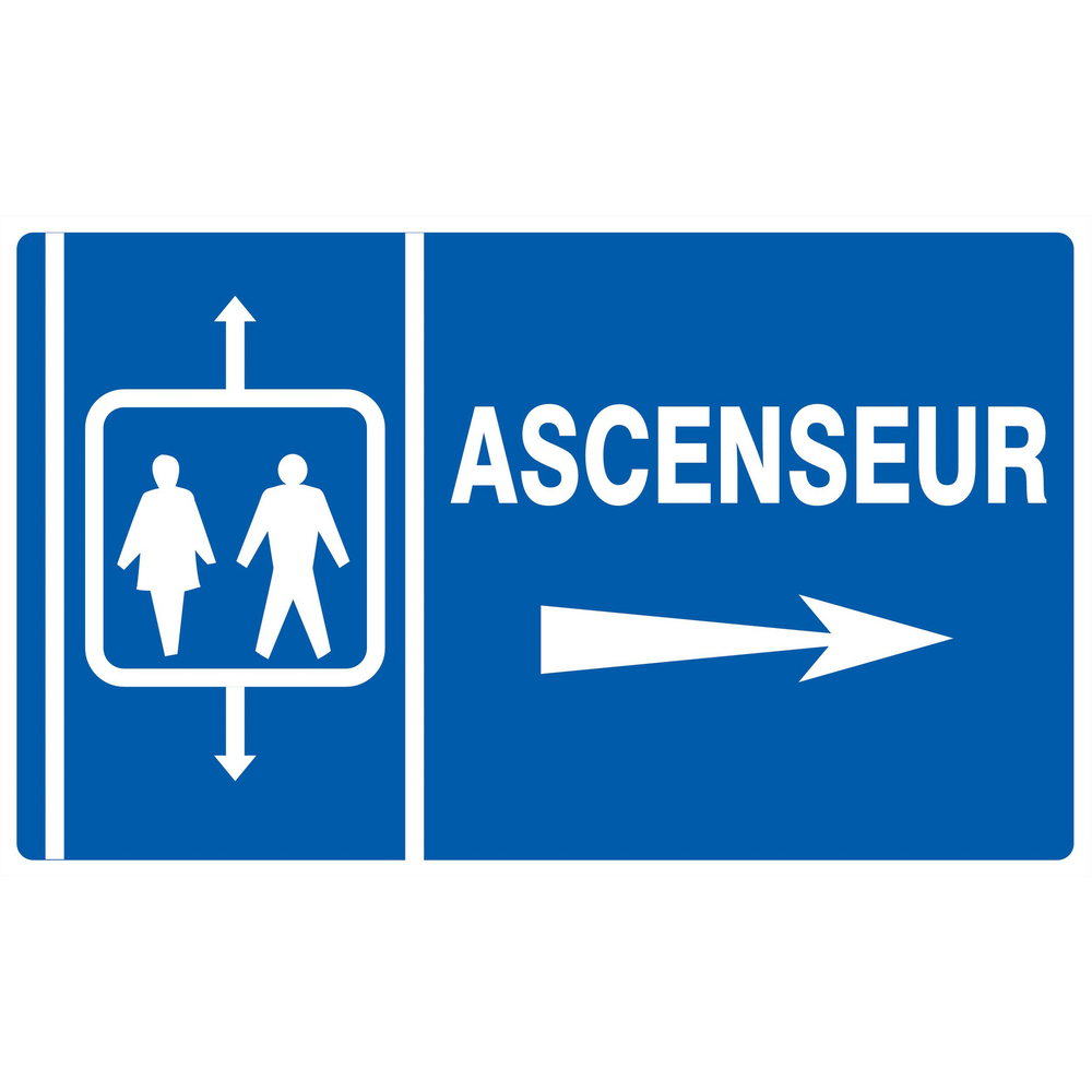 Panneau adhésif ASCENSEUR FLECHE A DROITE 330X200MM TALIAPLAST - 721644