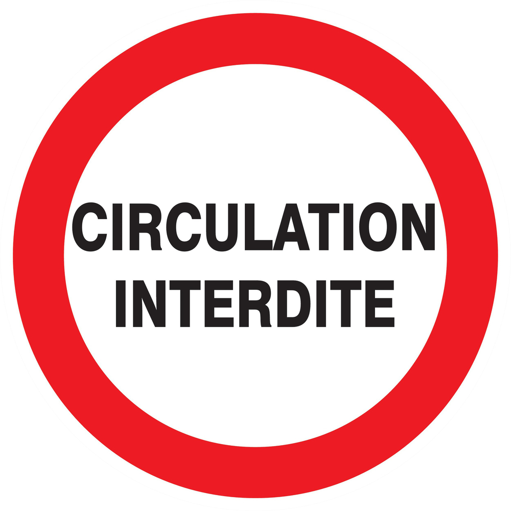 Panneau adhésif CIRCULATION INTERDITE Ø300MM TALIAPLAST - 722207