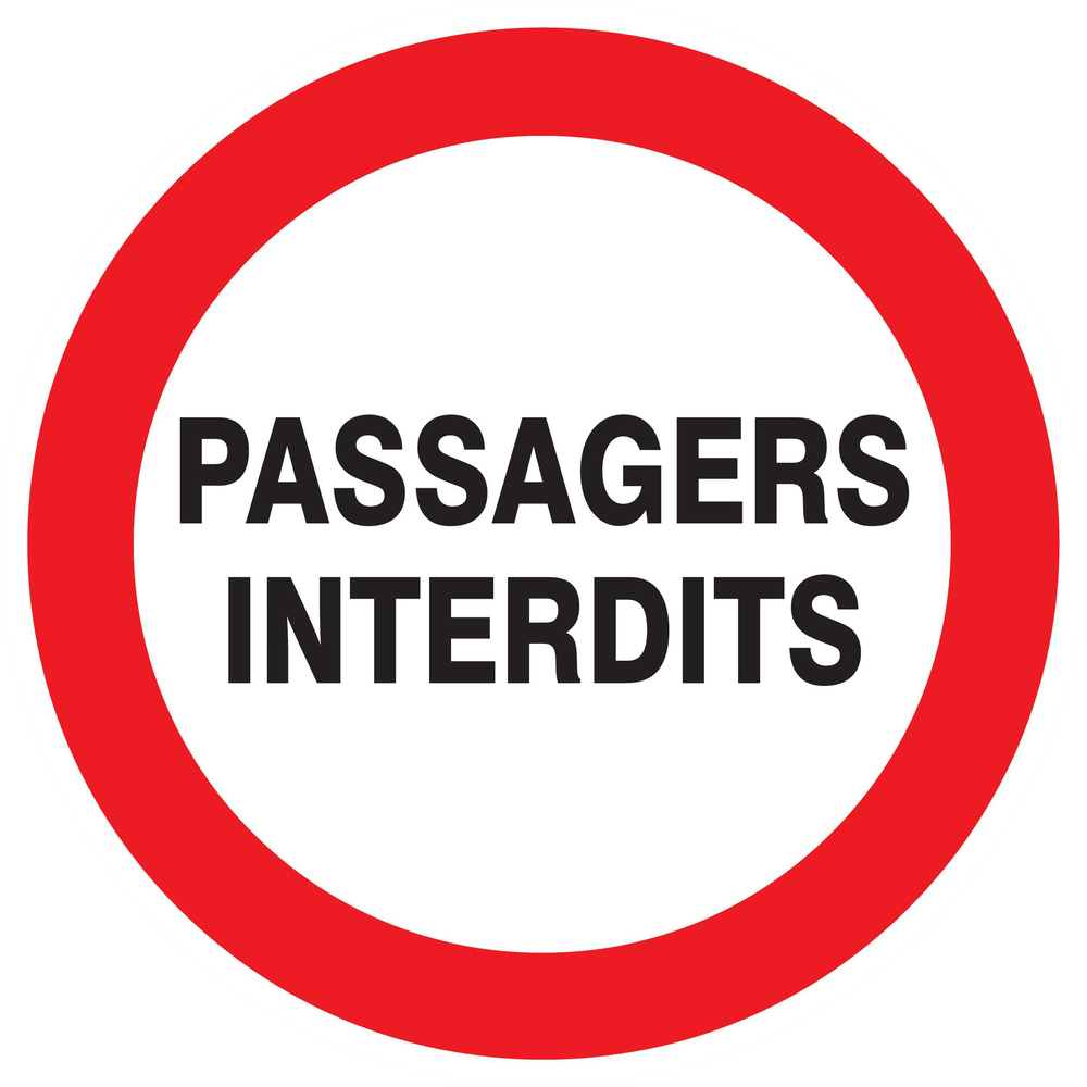 Panneau adhésif PASSAGERS INTERDITS Ø300MM TALIAPLAST - 722230