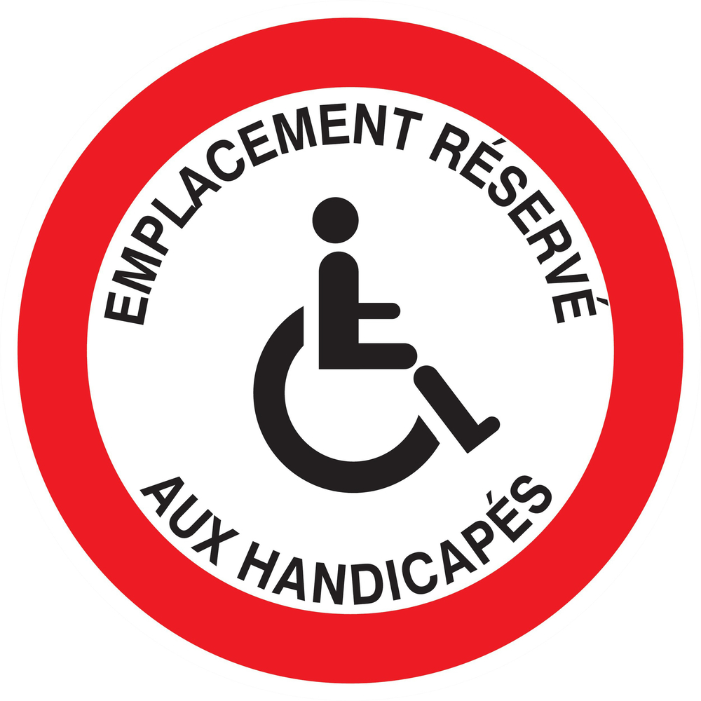 Panneau adhésif EMPLACEMENT RESERVE AUX HANDICAPES Ø300MM TALIAPLAST - 722266
