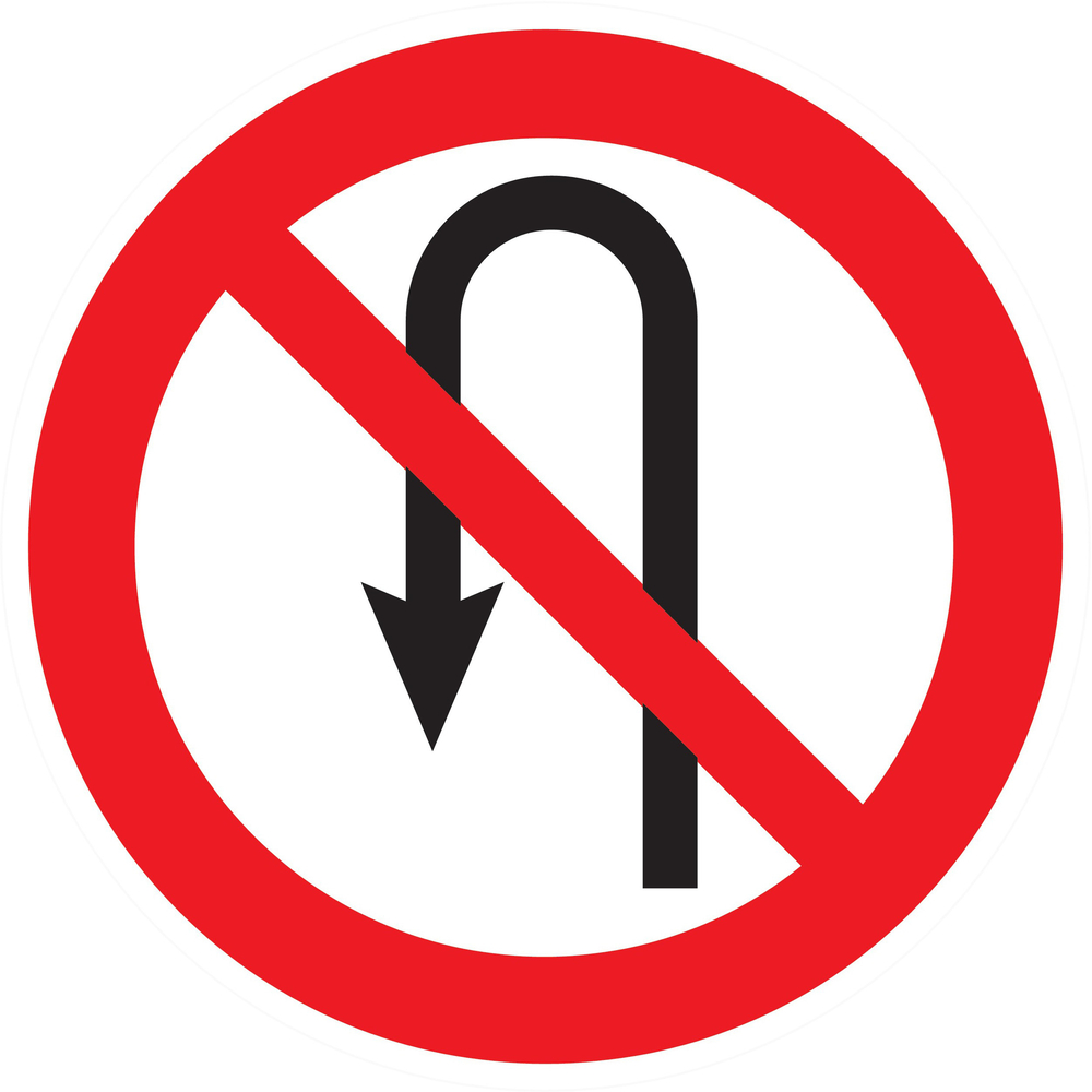 Panneau adhésif INTERDIT DE FAIRE DEMI TOUR Ø300MM TALIAPLAST - 722269