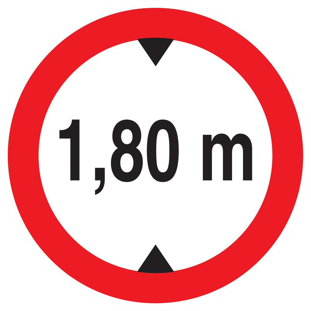 Panneau adhésif INTERDIT AUX VEHICULES DE PLUS DE 1.80M DE HAUT D.300mm TALIAPLAST - 722272