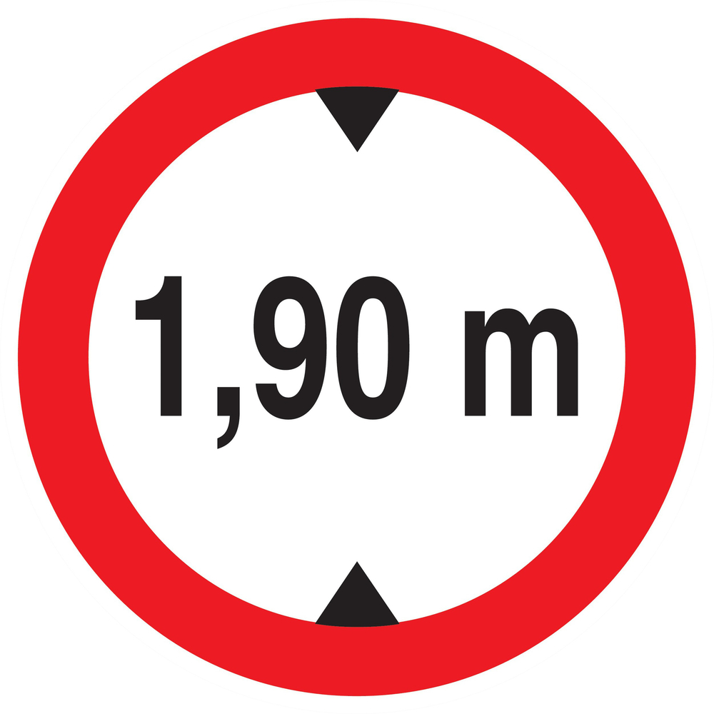 Panneau adhésif INTERDIT AUX VEHICULES DE PLUS DE 1.90M DE HAUT D.300mm TALIAPLAST - 722273