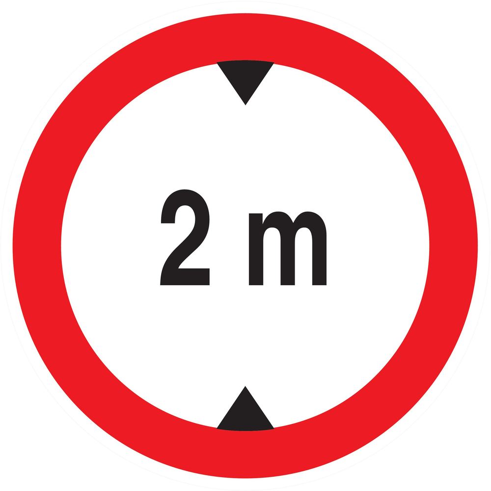 Panneau adhésif INTERDIT AUX VEHICULES DE PLUS DE 2.00M DE HAUT D.300mm TALIAPLAST - 722274