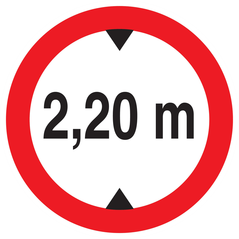 Panneau adhésif INTERDIT AUX VEHICULES DE PLUS DE 2.20M DE HAUT D.300mm TALIAPLAST - 722275