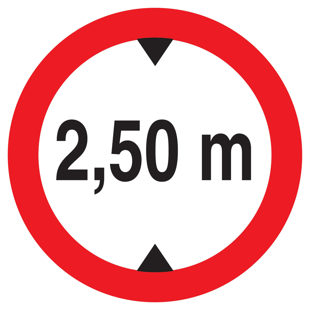 Panneau adhésif INTERDIT AUX VEHICULES DE PLUS DE 2.50M DE HAUT D.300mm TALIAPLAST - 722276