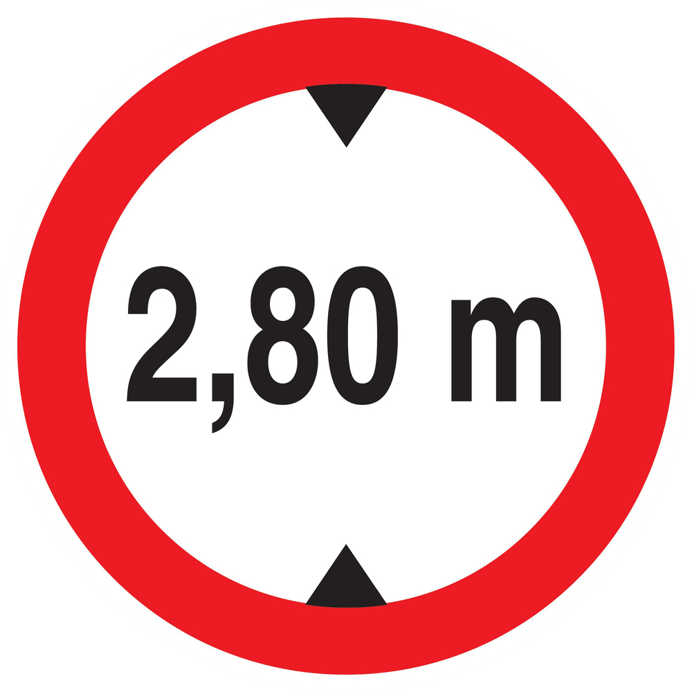 Panneau adhésif INTERDIT AUX VEHICULES DE PLUS DE 2.80M DE HAUT D.300mm TALIAPLAST - 722277