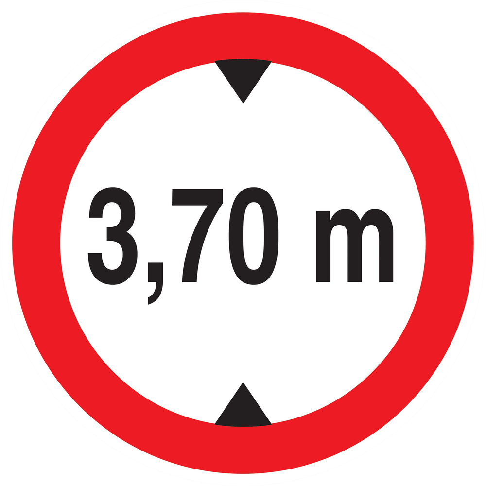 Panneau adhésif INTERDIT AUX VEHICULES DE PLUS DE 3.70M DE HAUT D.300mm TALIAPLAST - 722278