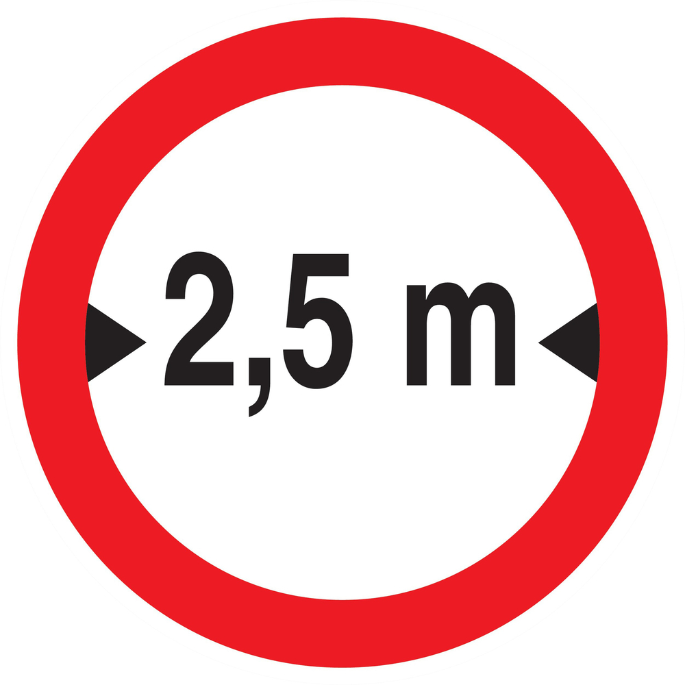 Panneau adhésif INTERDIT AUX VEHICULES DE PLUS DE 2.50M DE LARGE D300mm TALIAPLAST - 722279