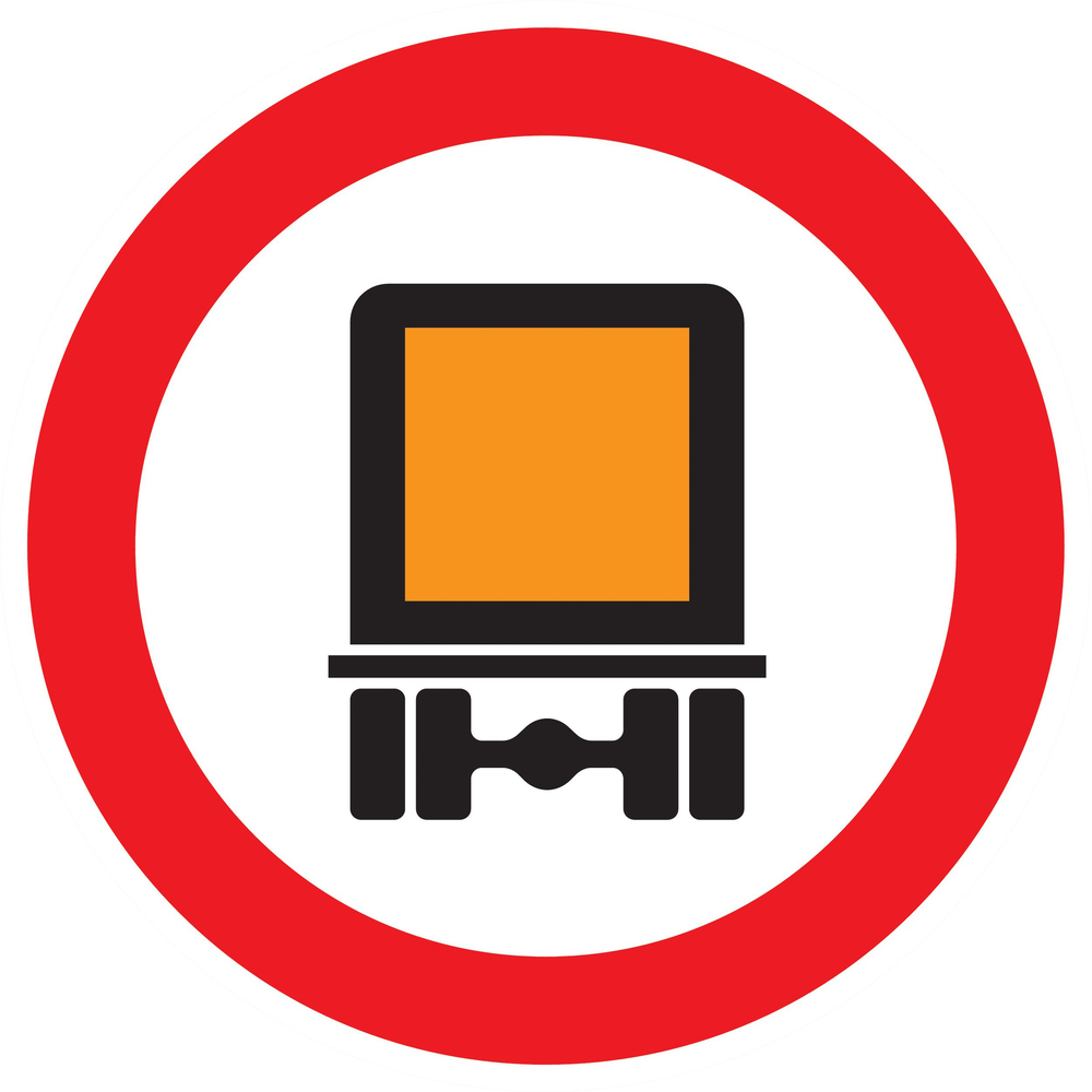 Panneau adhésif INTERDIT AUX TRANSPORTS DE MATIERES DANGEREUSES D.300mm TALIAPLAST - 722285