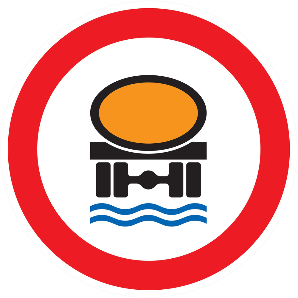 Panneau adhésif INTERDIT TRANSPORT PROØ POLLUANTS LES EAUX Ø300MM TALIAPLAST - 722286