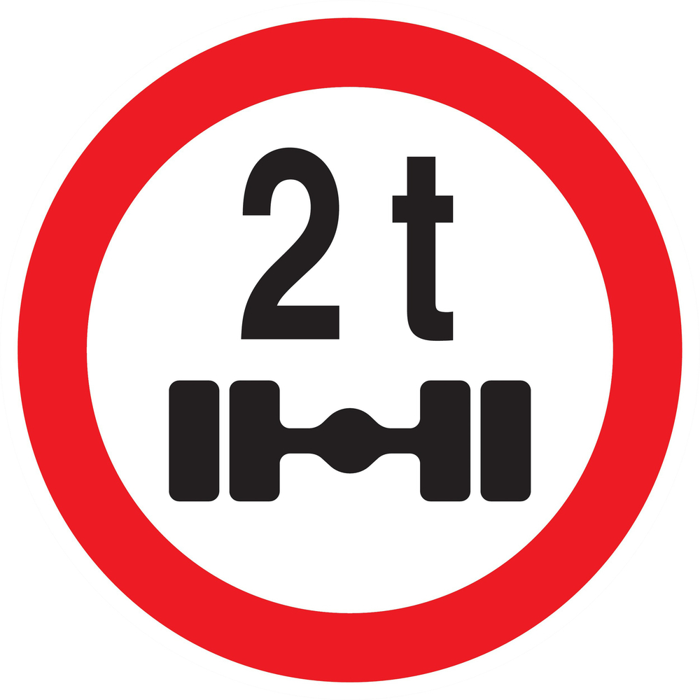 Panneau adhésif INTERDIT VEHICULES PESANT S/UN ESSIEU + DE 2 T. D.300mm TALIAPLAST - 722288