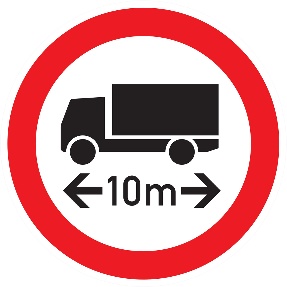Panneau adhésif INTERDIT AUX VEHICULES DE PLUS DE 10M DE LONG Ø300MM TALIAPLAST - 722289