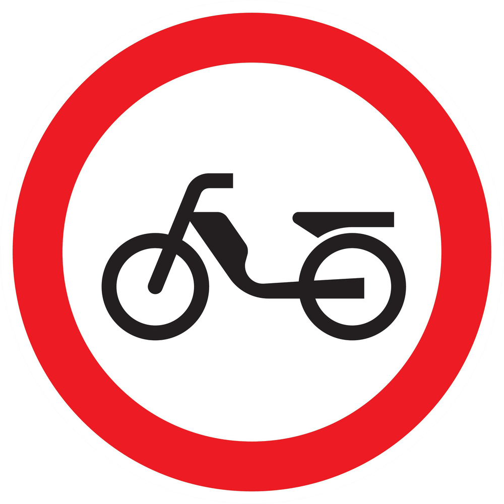 Panneau adhésif INTERDIT AUX CYCLOMOTEURS Ø300MM TALIAPLAST - 722292