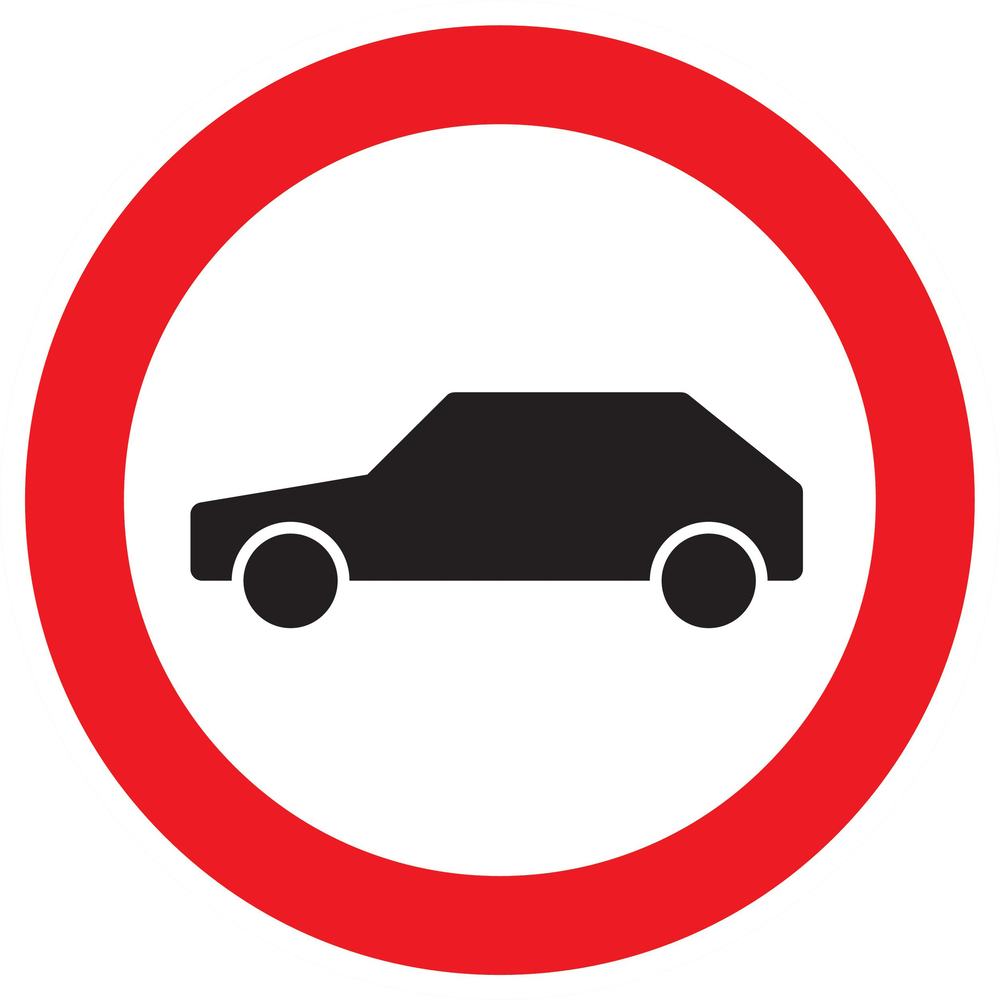 Panneau adhésif INTERDIT AUX VEHICULES Ø300MM TALIAPLAST - 722297