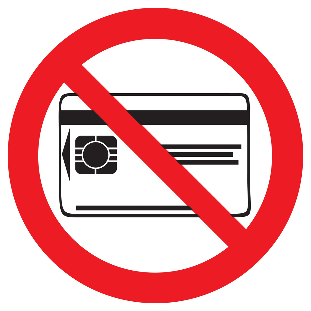 Panneau adhésif CARTES MAGNETIQUES INTERDITES Ø300MM TALIAPLAST - 722311