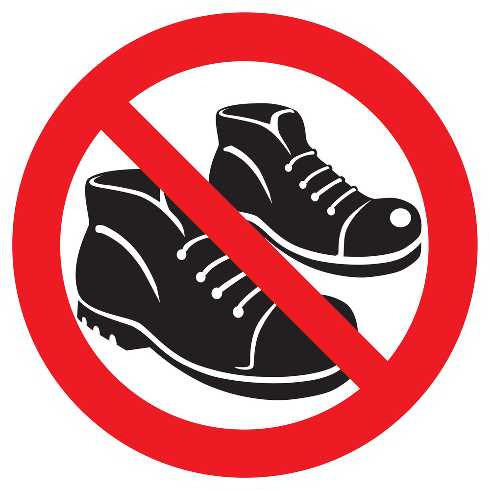 Panneau adhésif CHAUSSURES INTERDITES Ø300MM TALIAPLAST - 722313