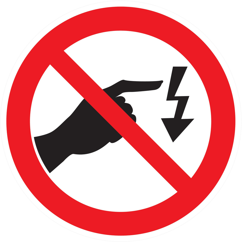 Panneau adhésif INTERDIT DE TOUCHER, RISQUE D'ELECTROCUTION Ø300MM TALIAPLAST - 722325