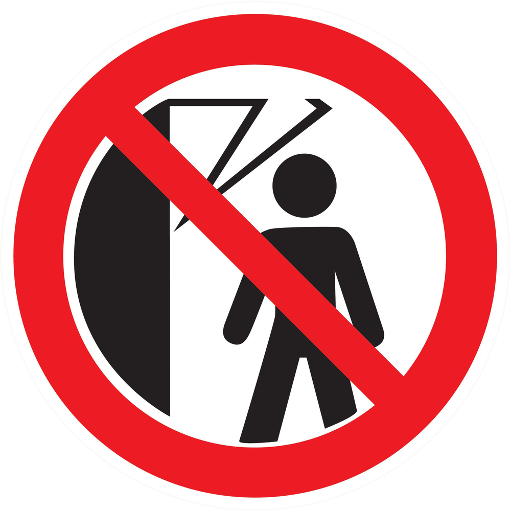 Panneau adhésif INTERDIT DE PASSER SOUS LA MACHINE Ø300MM TALIAPLAST - 722331