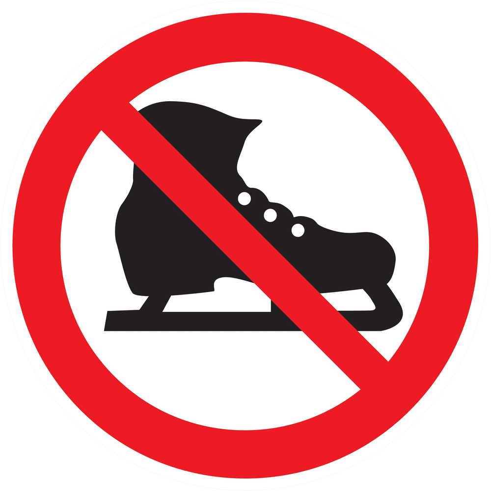 Panneau adhésif PATINS INTERDITS Ø300MM TALIAPLAST - 722343