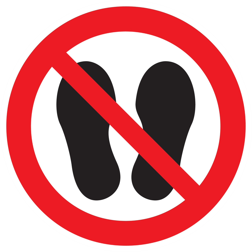 Panneau adhésif NE PAS MARCHER OU STATIONNER A CET ENDROIT Ø300MM TALIAPLAST - 722351