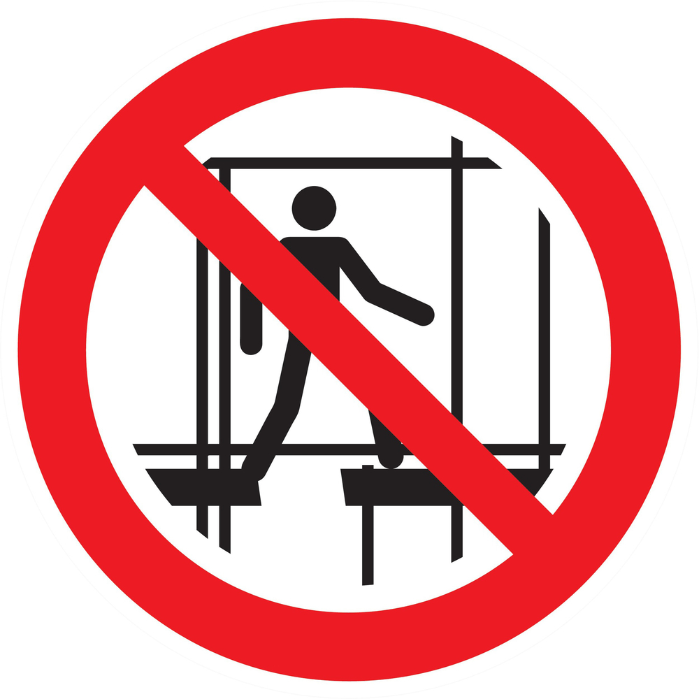 Panneau adhésif NE PAS UTILISER UN ECHAFAUDAGE INCOMPLET Ø300MM TALIAPLAST - 722352