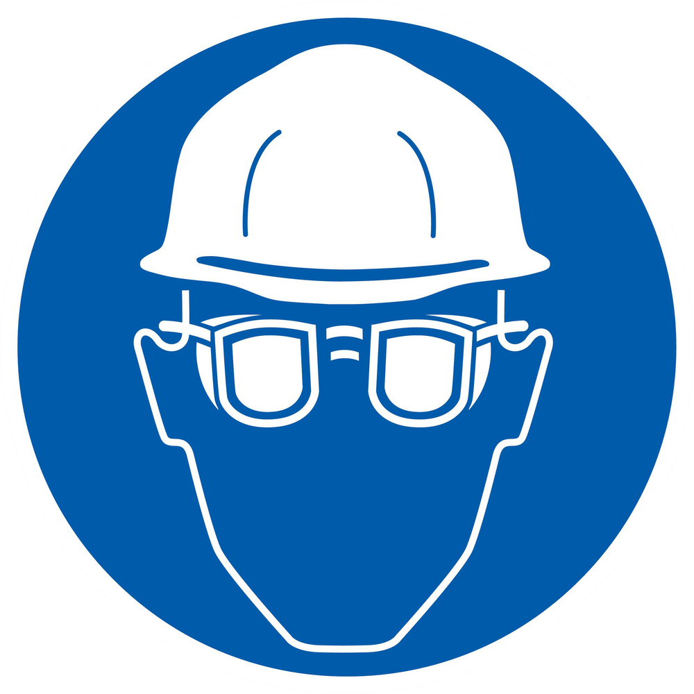 Panneau adhésif PROTECTION OBLIGATOIRE TETE ET VUE Ø300MM TALIAPLAST - 722508