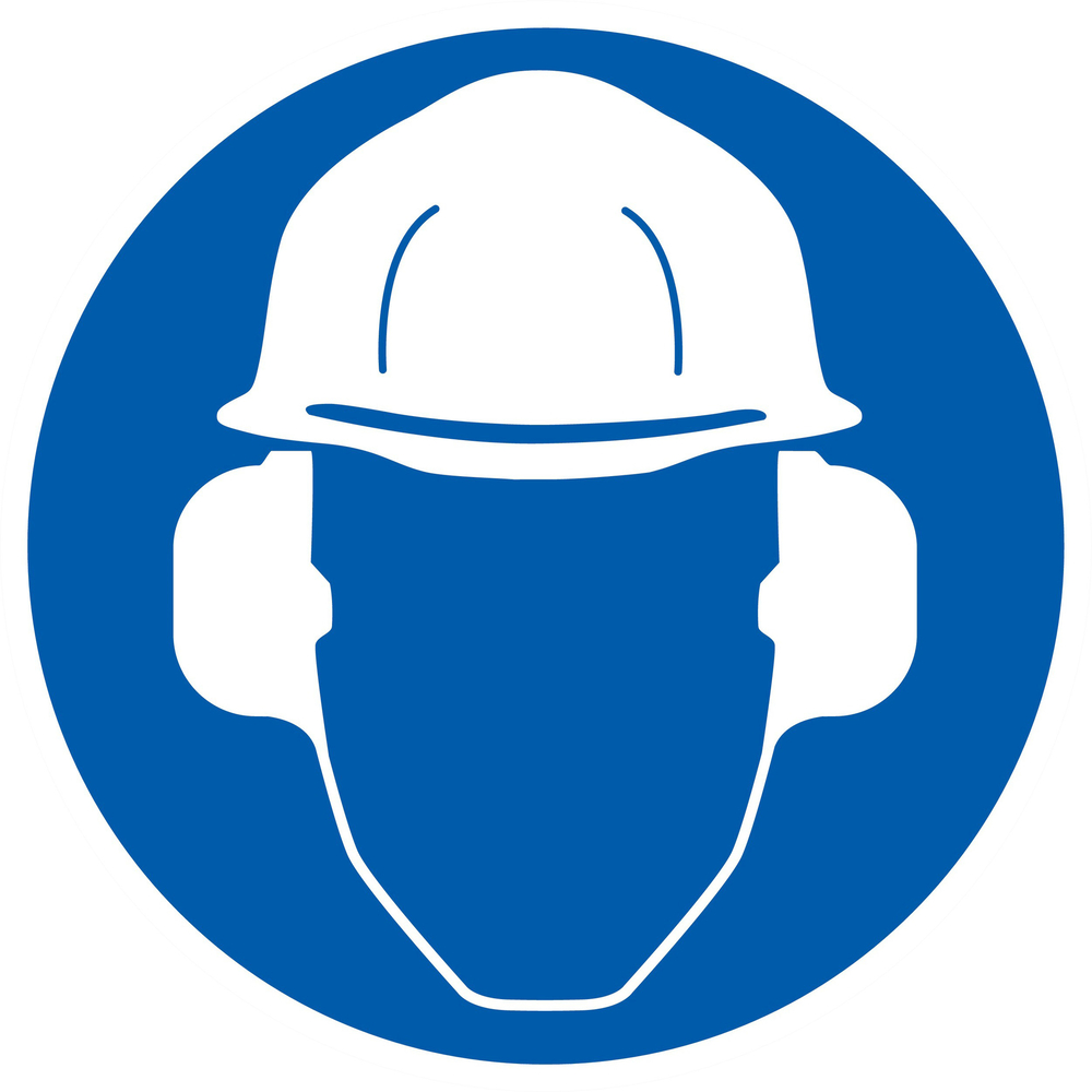 Panneau adhésif PROTECTION OBLIGATOIRE TETE ET OUIE Ø300MM TALIAPLAST - 722509