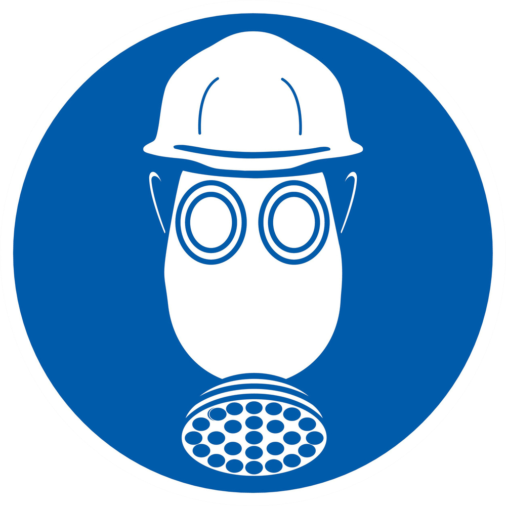 Panneau adhésif PROTECTION OBLIGATOIRE TETE/VOIES RESPIRATOIRES D.300mm TALIAPLAST - 722514