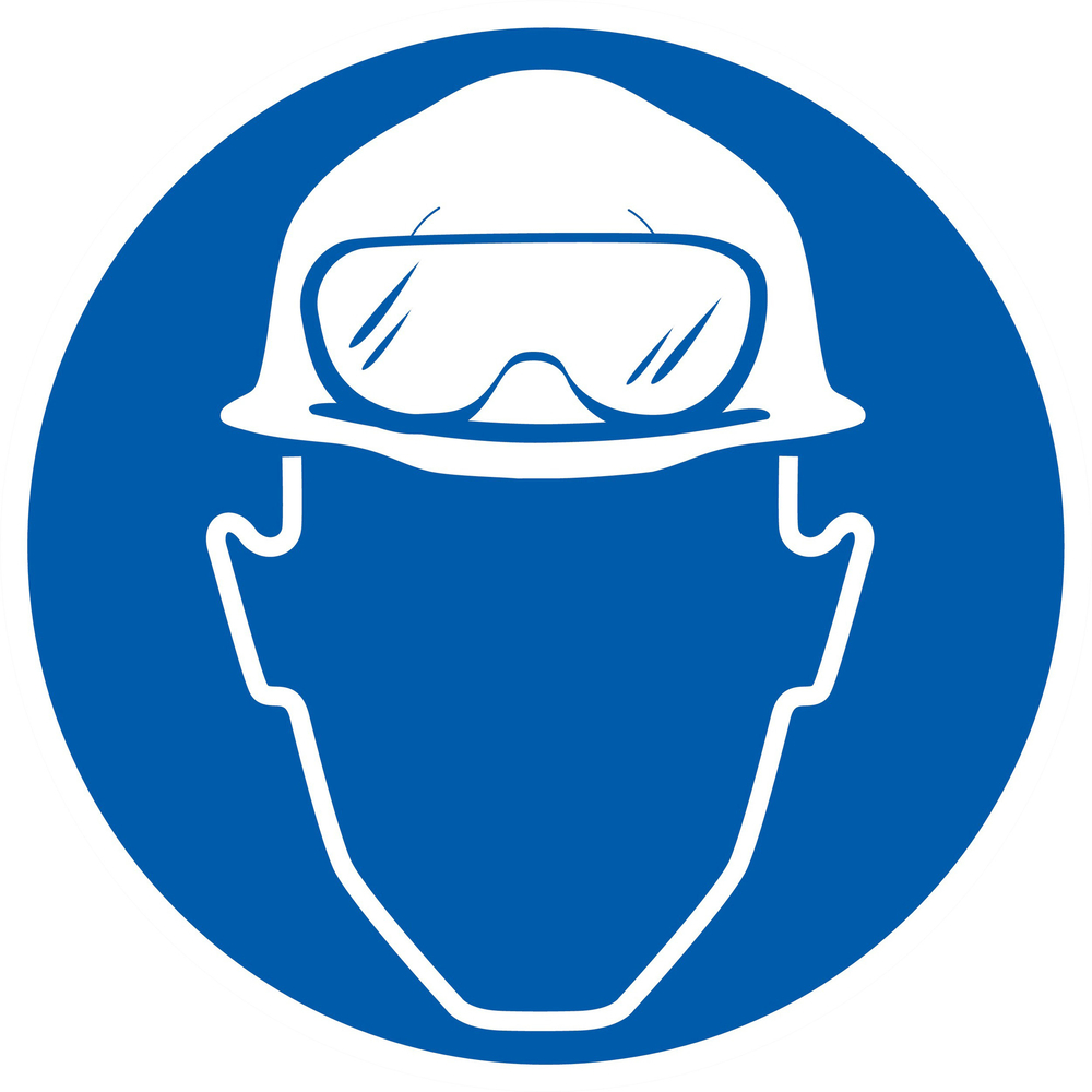 Panneau adhésif PROTECTION OBLIGATOIRE TETE/VUE CONTRE L'ACIDE D.300mm TALIAPLAST - 722545