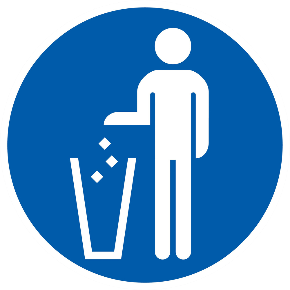 Panneau adhésif JETER LES DECHETS A LA POUBELLE OBLIGATOIRE Ø300MM TALIAPLAST - 722556