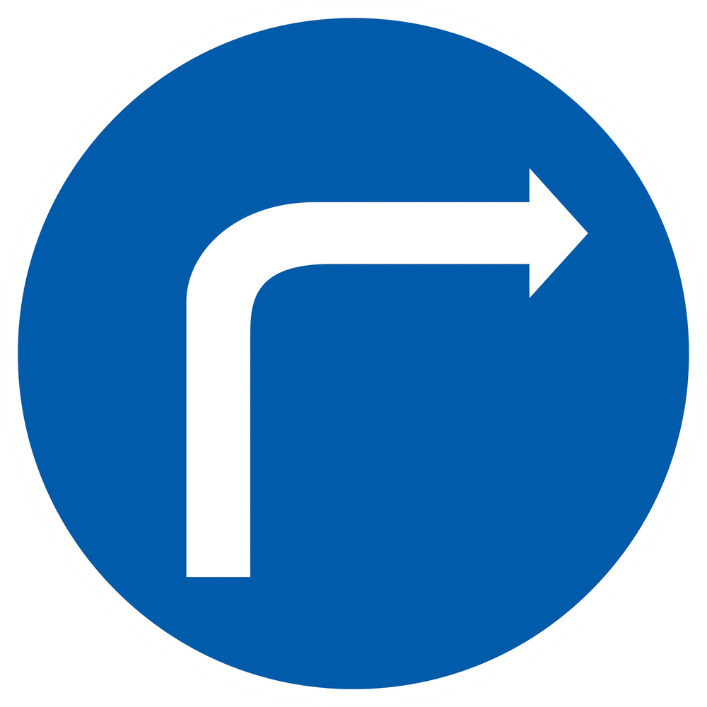 Panneau adhésif VIRAGE A DROITE Ø300MM TALIAPLAST - 722579